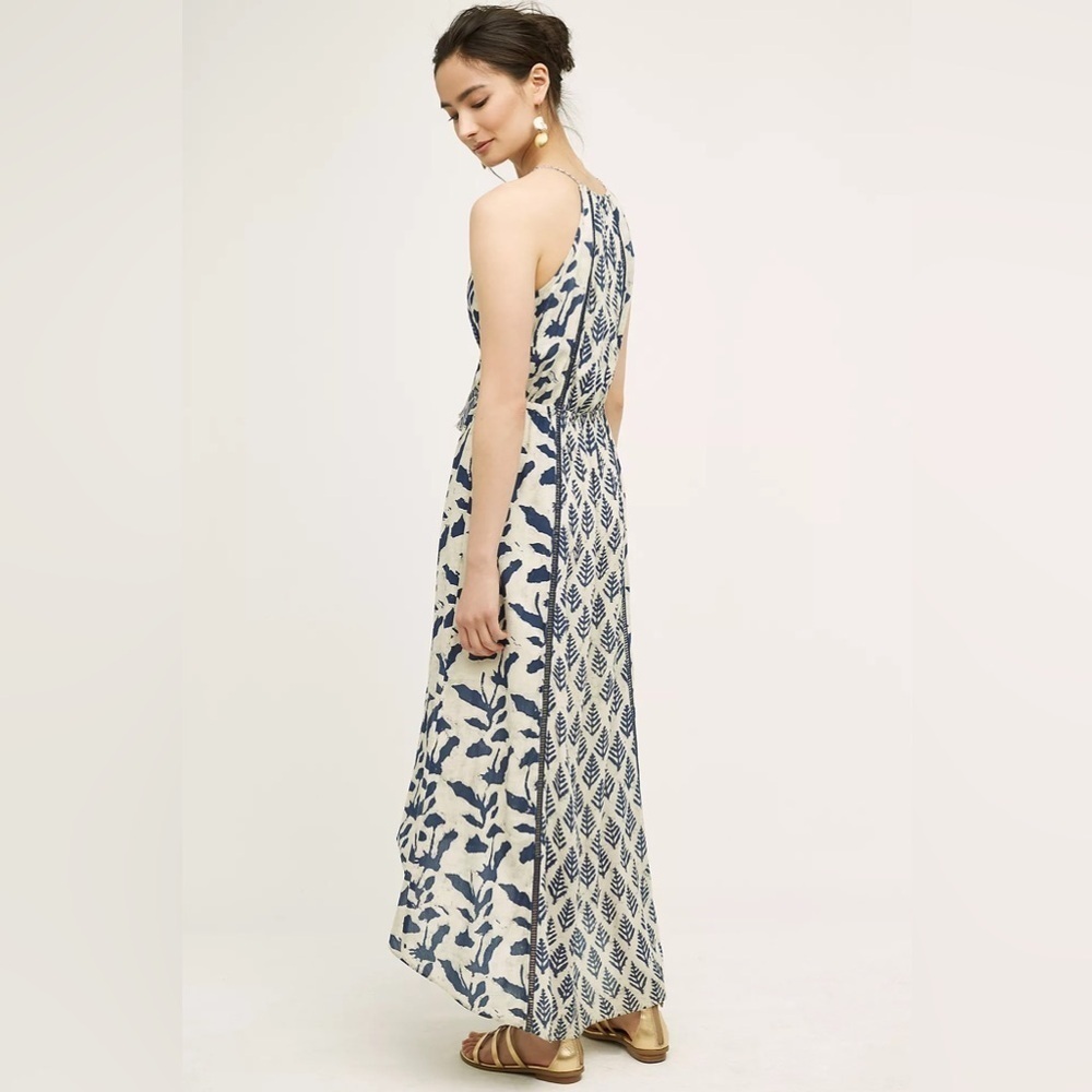 Philosophy Dress Blue and White Soledad Maxi Dress Size Medium Sleeveless - Picture 14 of 15
